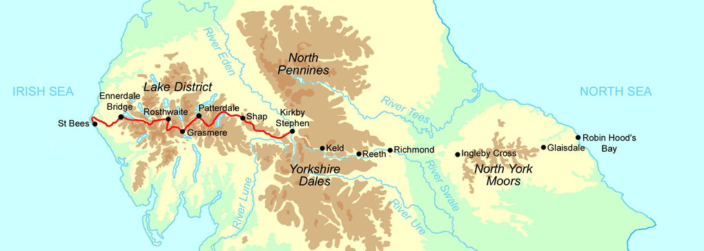 Coast to Coast Run - West Section map